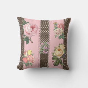 Pink Floral Polka Dose Reversible Decorative Kisse Kissen