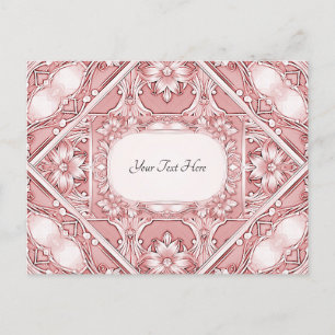 Pink Floral Postkarte