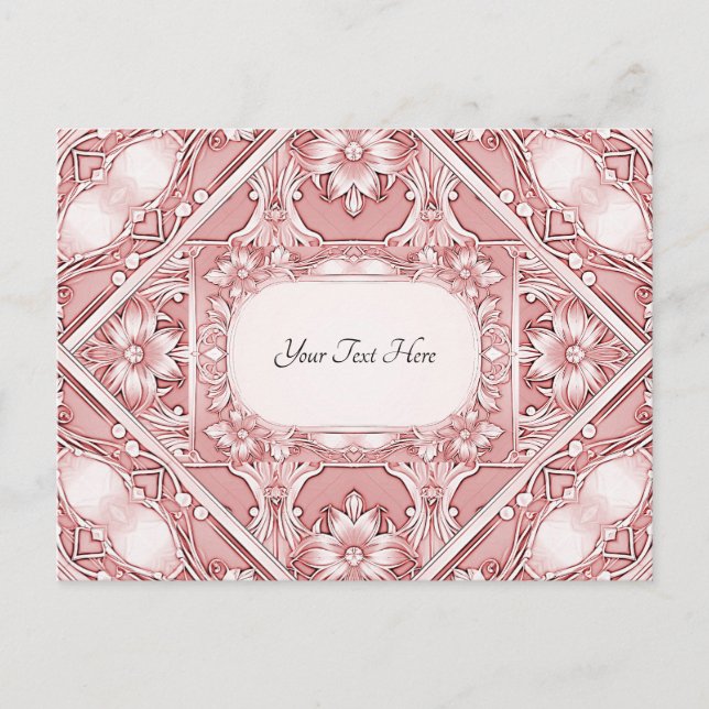Pink Floral Postkarte (Vorderseite)