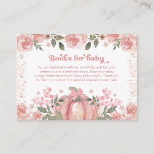 Pink Floral Pumpkin Books for Girl Baby Shooter Begleitkarte