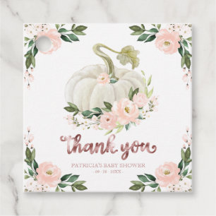 Pink Floral Pumpkin Fall Baby Dusche Danke Fav Geschenkanhänger