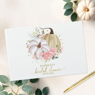 Pink Floral Pumpkin Fall Brautparty Gästebuch