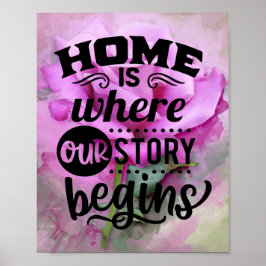 Pink Floral Quote Poster