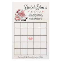 Pink Floral Runner Themed Brautparty Bingo Game