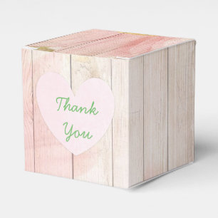 Pink Floral Rustic Wood Cupcake Box Geschenkschachtel