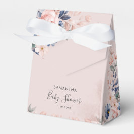 Pink Floral Script Moderne Babydusche Geschenkschachtel