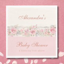 Pink Floral Shabby Chic Christian Baby Shower