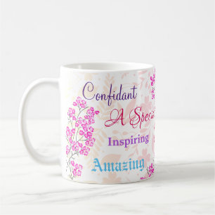 Pink Floral Special Schwester bedacht Herz Kaffeetasse
