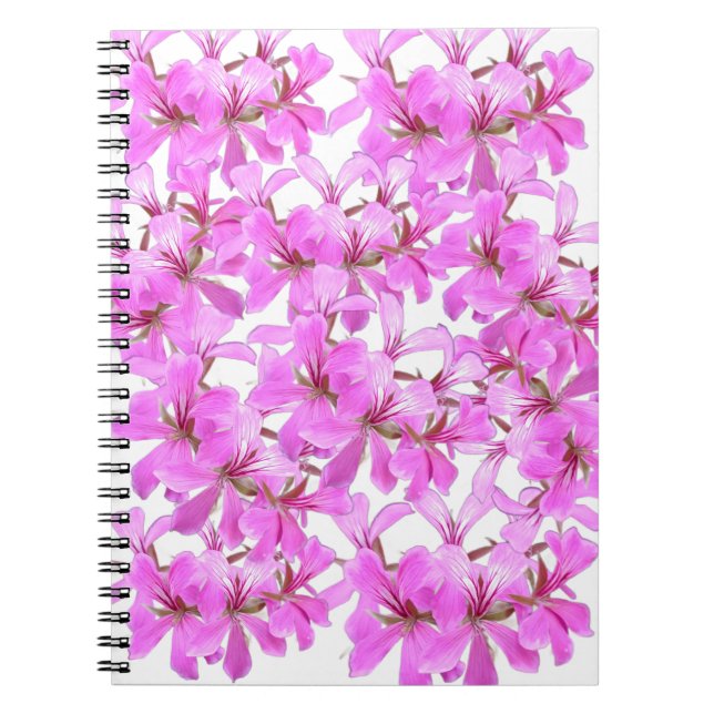 Pink Floral Spiral Foto Notebook Notizblock (Vorderseite)