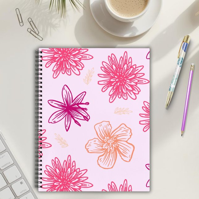 Pink Floral Spiral Notebook Notizbuch (Von Creator hochgeladen)