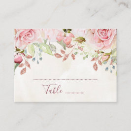 Pink Floral Spring Wedding Place Setting Cards Platzkarte
