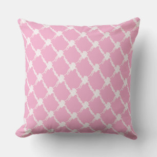 Pink Floral Squared Diagonal Zuhause Collection Kissen