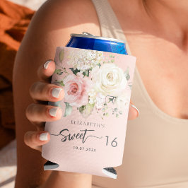 Pink Floral Sweet 16 Geburtstagsparty Dosenkühler