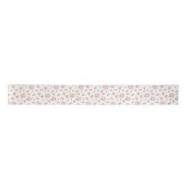 Pink Floral Tee Party Baby Dusche Satinband