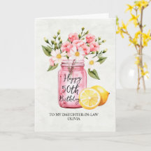 Pink Floral Tochter im Gesetz 50. Geburtstag