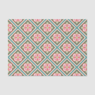 Pink Floral Trellis Vintage Blume Muster Seidenpapier