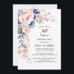 Pink Floral Überraschung 60. Geburtstag Einladung<br><div class="desc">Dusty Blue Pink Floral Surprise 60. Geburtstag Party Einladung können Sie leicht mit Ihren Party-Details,  indem Sie auf die Schaltfläche "Personalisieren".</div>
