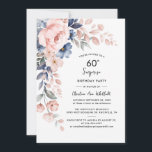 Pink Floral Überraschung 60. Geburtstag Einladung<br><div class="desc">Dusty Blue Pink Floral Surprise 60. Geburtstag Party Einladung können Sie leicht mit Ihren Party-Details,  indem Sie auf die Schaltfläche "Personalisieren".</div>