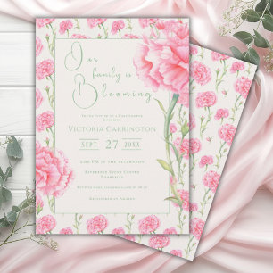 Pink Floral Unsere Familie blüht die Einladung von