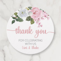 Pink Floral Vielen Dank Gastgeschenk Hochzeit Tags