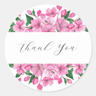 Pink Floral Vielen Dank Sticker