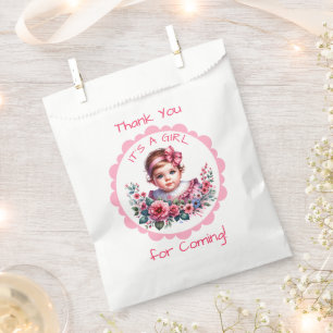 Pink Floral Vintag Baby Dusche Vielen Dank Geschenktütchen