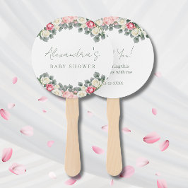 Pink Floral Vintag Rose Kinderdusche Danke Fächer