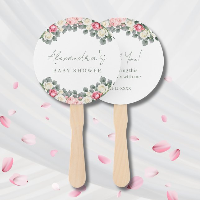 Pink Floral Vintag Rose Kinderdusche Danke Fächer (Von Creator hochgeladen)