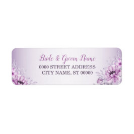 Pink Floral Violet Watercolor Return Address