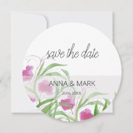 Pink Floral Wasserfarbe Handgestrichen Feiertagskarte