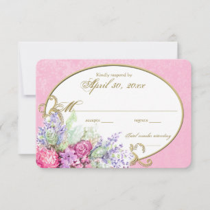 Pink Floral Watercolor Bouquet Wedding Antwort