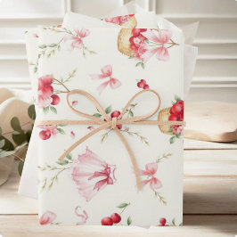 Pink Floral Watercolor Cherumpfropfpapier Geschenkpapier Set