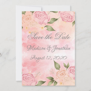 Pink Floral Watercolor Hochzeit Save The Date