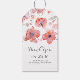 Pink Floral Watercolor Hochzeit Vielen Dank Geschenkanhänger