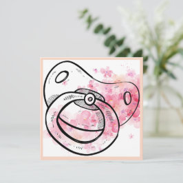 Pink Floral Watercolor - Kinderdusche Einladung