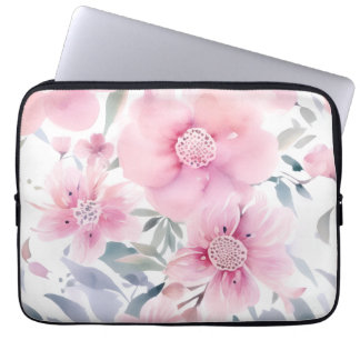 Pink Floral Watercolor  Laptopschutzhülle