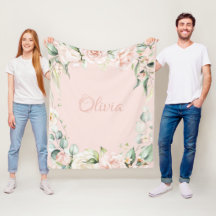 Pink Floral Watercolor Name Baby Girl