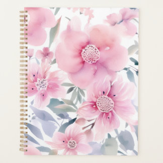Pink Floral Watercolor  Planer