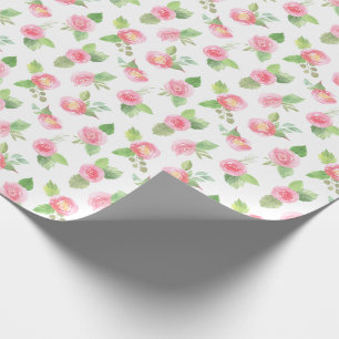 Pink Floral Watercolor Rose Moderne Girl Hübsch Geschenkpapier