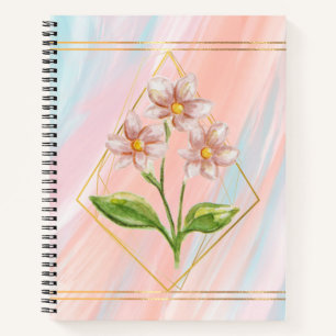 Pink Floral Watercolor SpiralNotebook Notizbuch