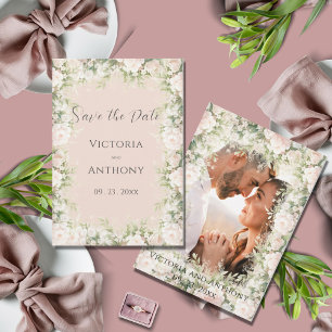Pink Floral Watercolor Vintage Hochzeit Save The Date