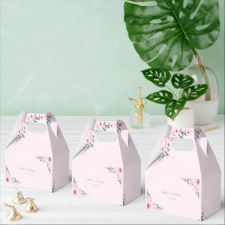Pink floral wedding Favor boxes customizable Geschenkschachtel