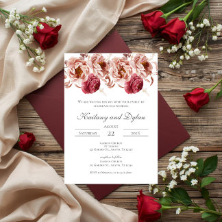 Pink Floral Wedding invitation Einladung