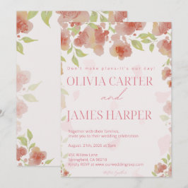 Pink Floral Wedding Invitation – Elegant Rustic Einladung