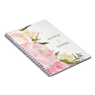 Pink Floral Wedding Planner Notebook Notizblock