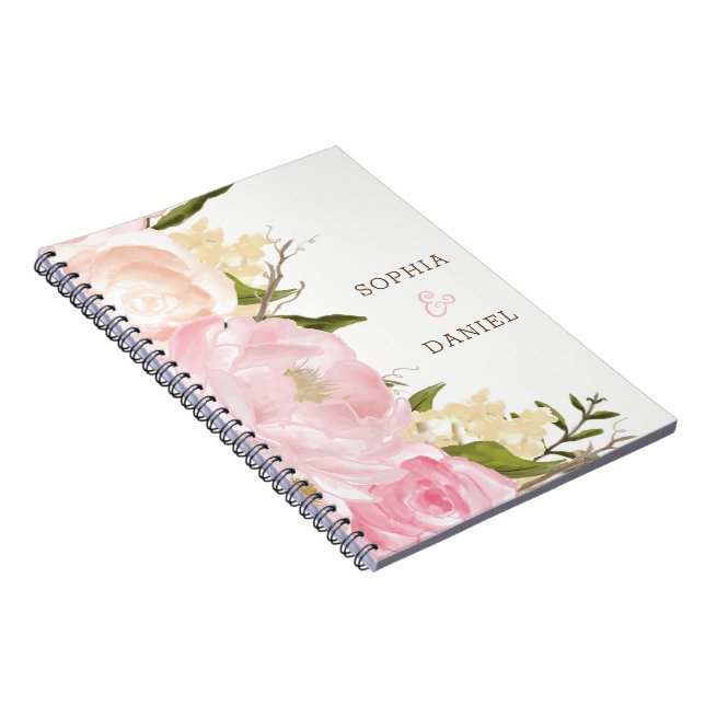 Pink Floral Wedding Planner Notebook Notizblock (Rechte Seite)