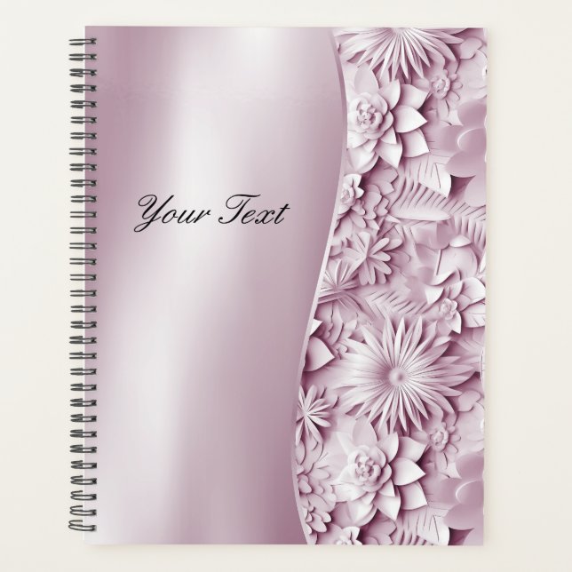 Pink Floral Wedding Planner Planer (Vorderseite)