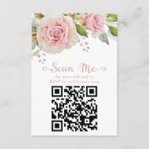 Pink Floral Wedding RSVP QR