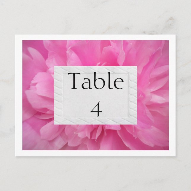 PINK FLORAL WEDDTISCH CARDS POSTKARTE (Vorderseite)