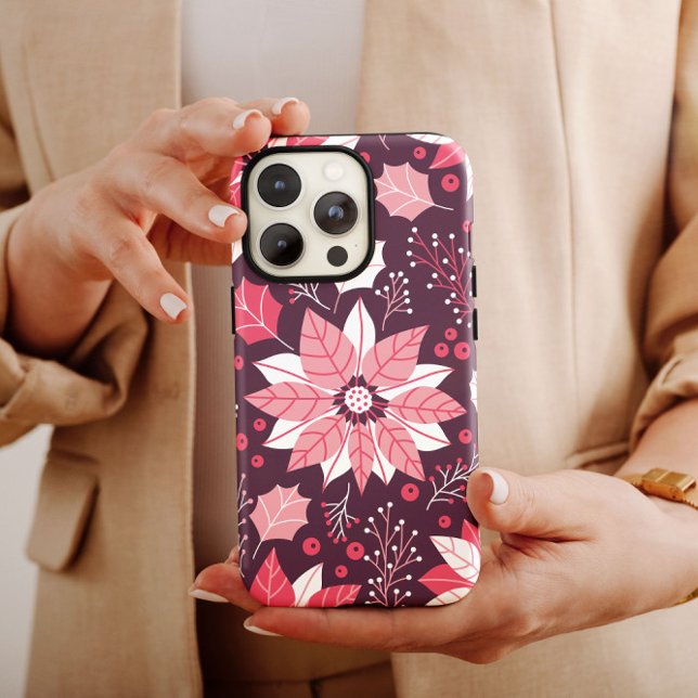 Pink Floral Weihnachten iPhone | Weihnachts-iPhone Case-Mate iPhone Hülle (Von Creator hochgeladen)